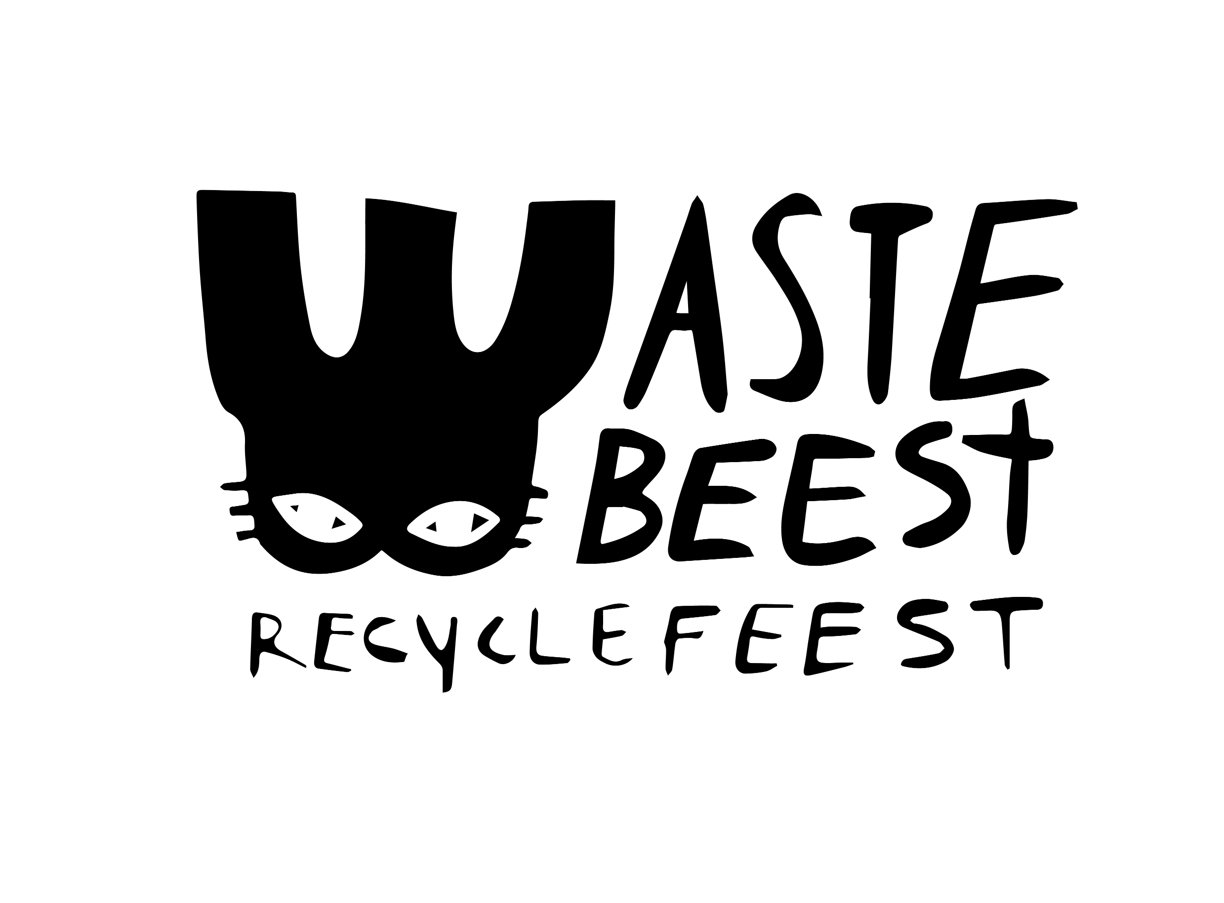 LOGO waste beest recyclefeest WIT